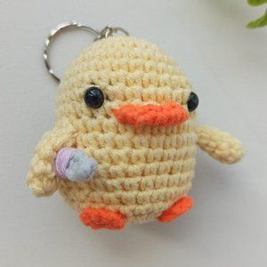 Crochet keychain duckling cute bag charm,car accessories for women